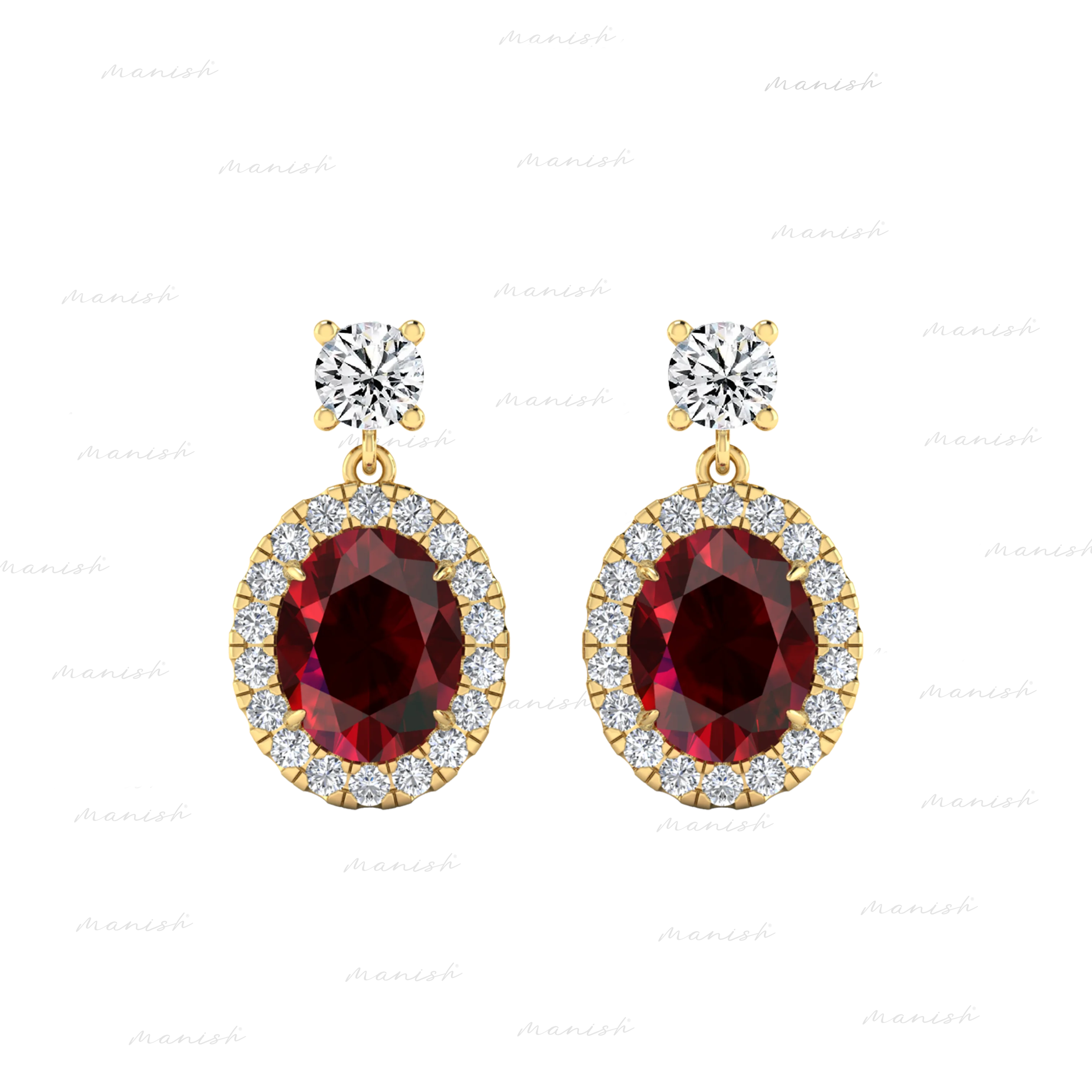 Eloa Diamond and Ruby Earrings